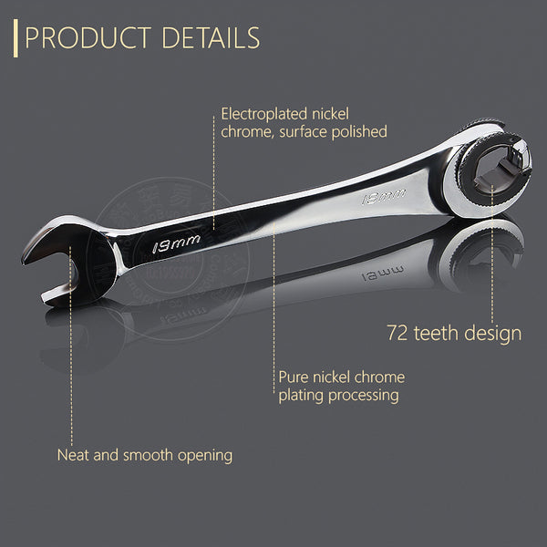 8-19 Mm Tubing Ratchet Combination Wrenches Set - tenydeals